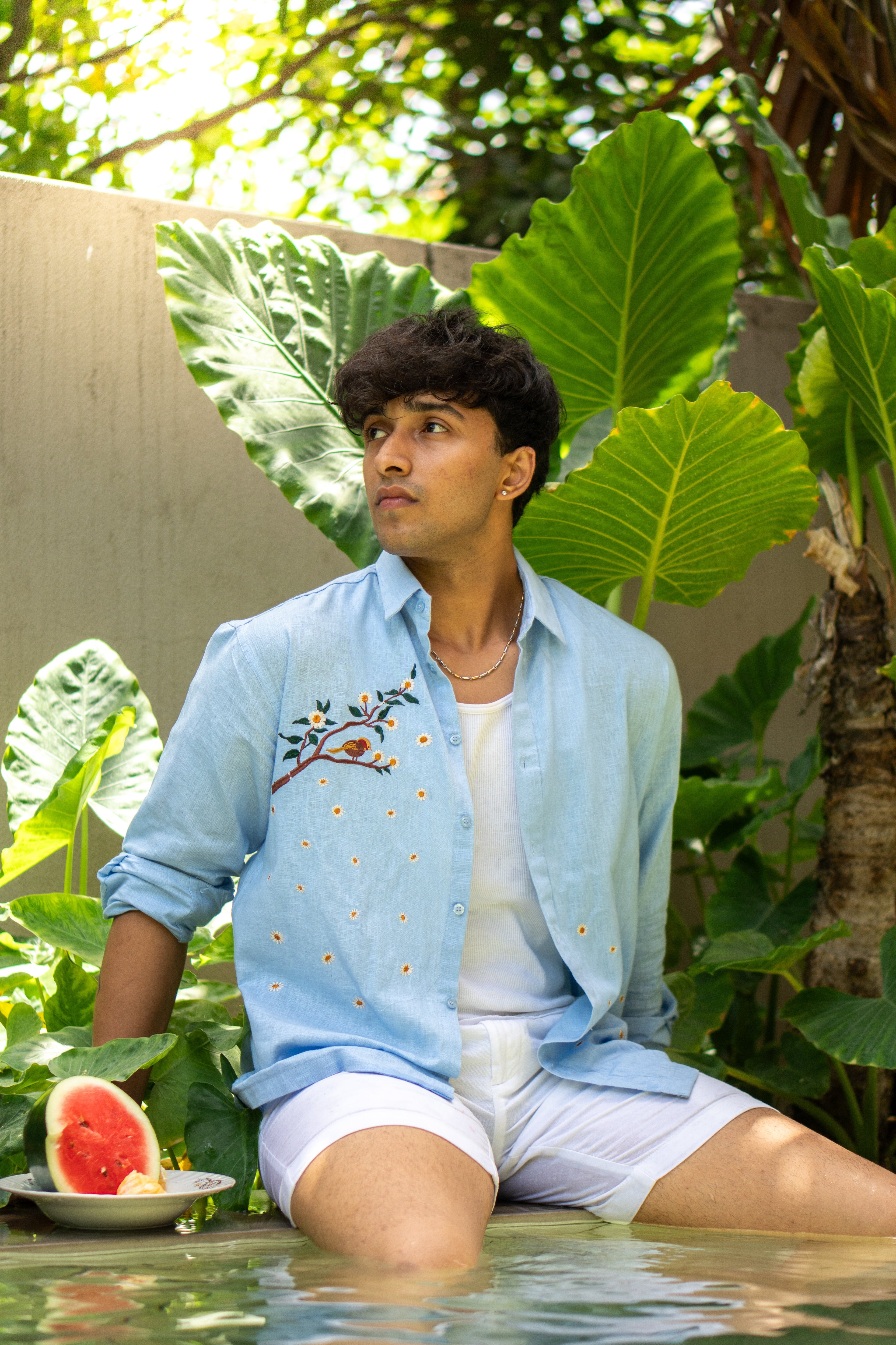 LINEN EMBROIDERED SHIRT