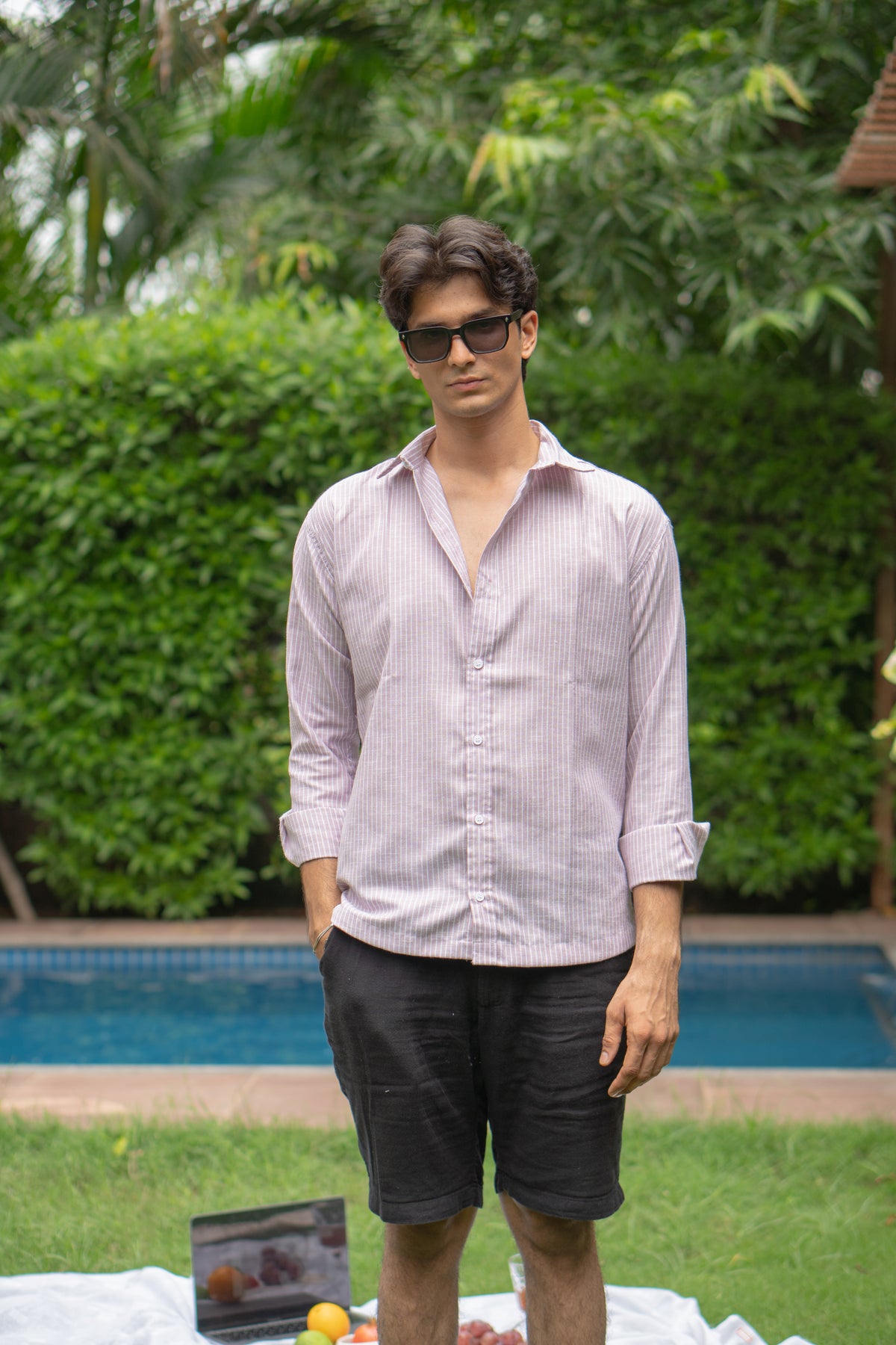 Soft Rose Pinstripe Oxford Shirt