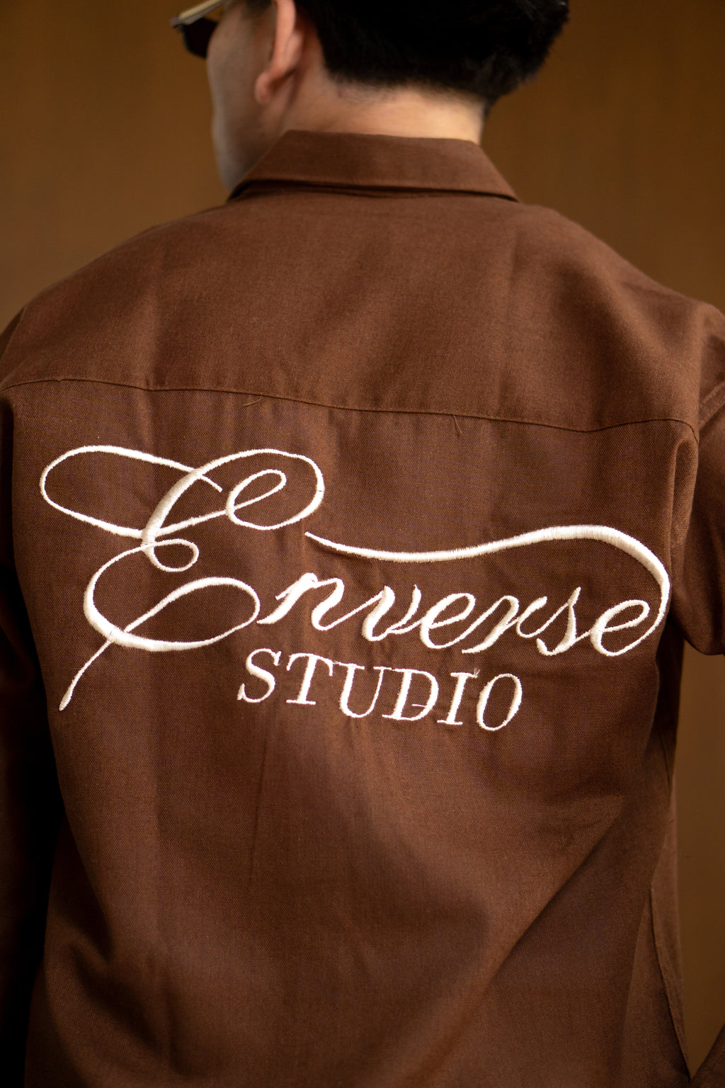 Enverse Culture Signature Resort Brown Relaxed Fit Linen Shirt