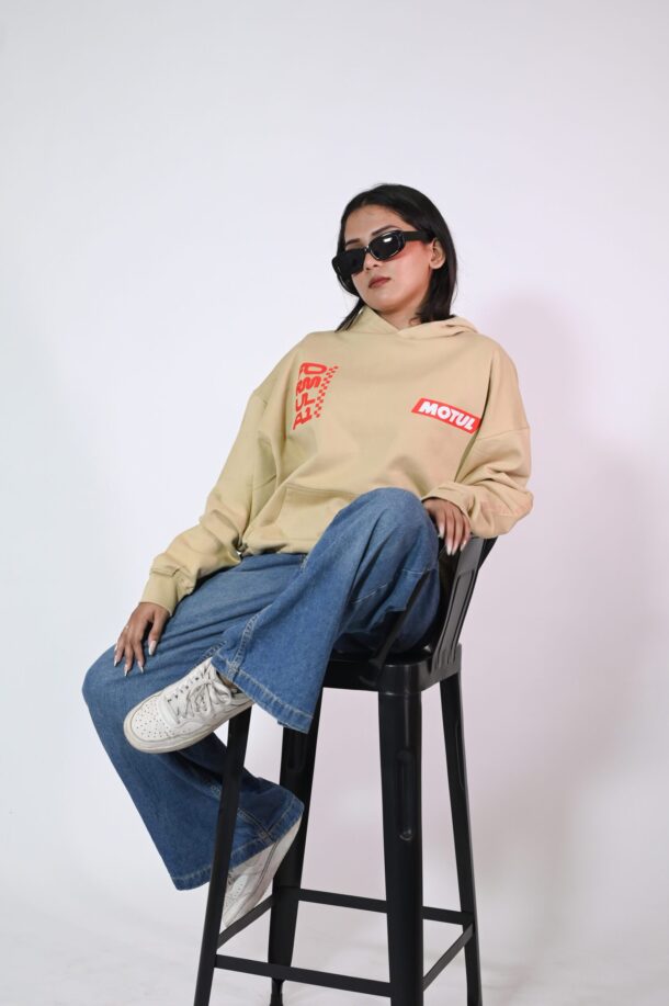 Formula 1 Beige oversized hoodie - Image 3