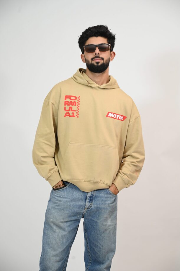 Formula 1 Beige oversized hoodie - Image 7
