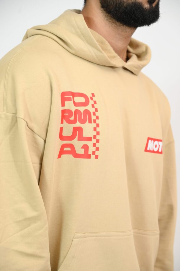 Formula 1 Beige oversized hoodie - Image 4