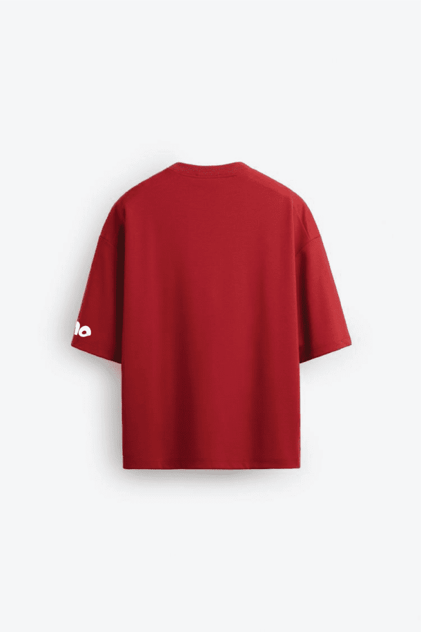 Basic Red Heavy Weight Oversized T-shirt - Image 2