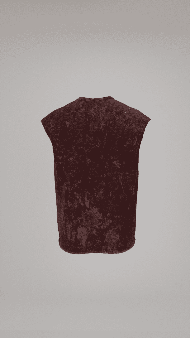 StoneWash Skull Wine Boxy Vest - Image 2